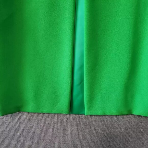 Roos Atkins Womens A Line Dress Green Pleated Mini Scoop Neck Sleeveless Zip 7 - Picture 5 of 10